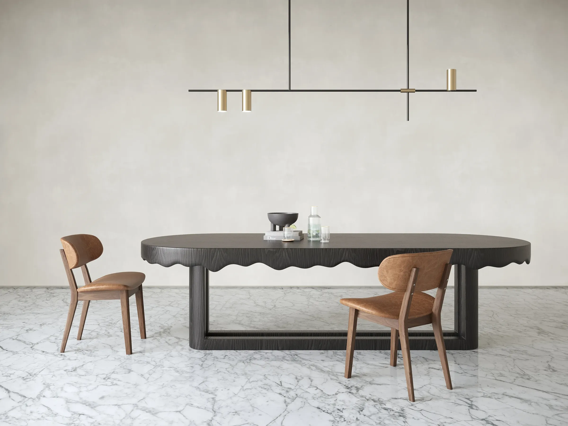 Melt Flow Dining Table in stained oak
